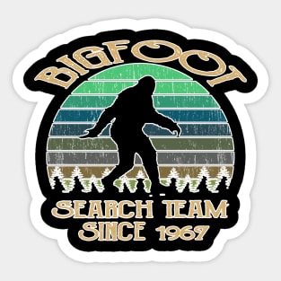 Bigfoot Search Team and Sasquatch T Shirts Sticker